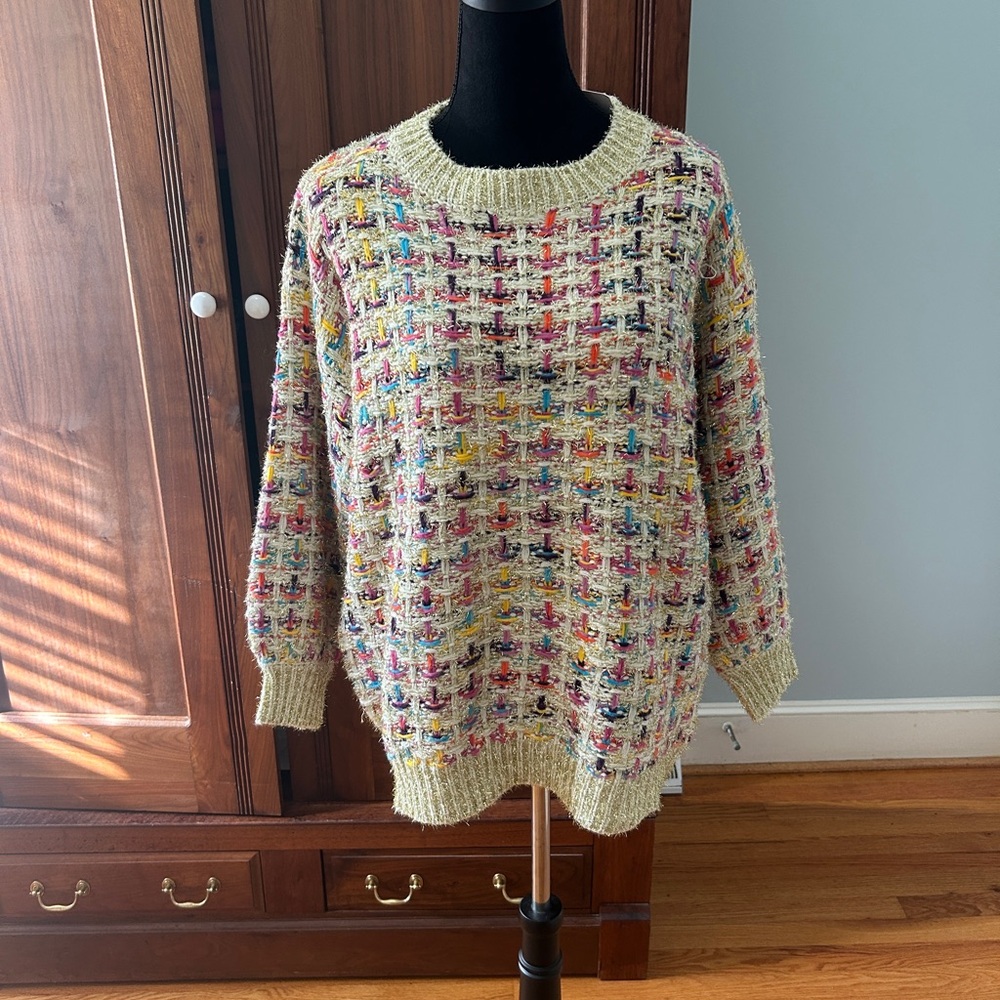 Anthropologie Metallic Sweater